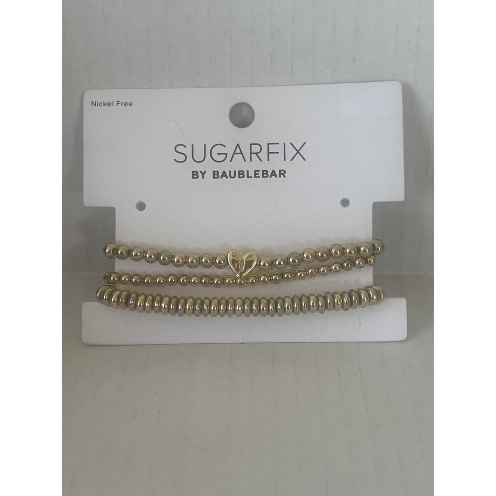 Gold Tone Bracelet 3 Piece Set New On Card - Sugarfix By Baublebar